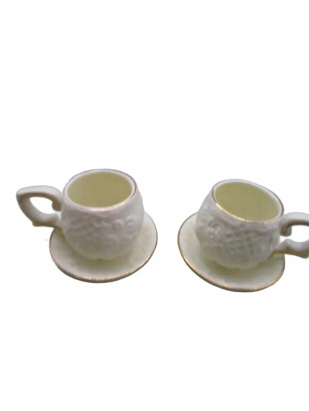 Vintage Formalities by Baum Brothers Miniature Porcelain Tea Set Ivory Gold 10pc